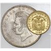 Image 2 : Lot of two Ecuador coins of 1944: 5 sucres (struck at the Mexico City mint); brass 20 centavos (stru