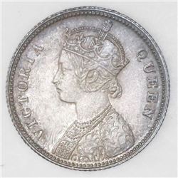 Calcutta, India, 1/4 rupee, 1862-(C ), NGC MS 64.