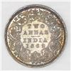 Image 2 : Lot of two British Indian coins: Bombay, 2 annas, 1862-(B), NGC MS 63; Calcutta, copper 1/12 anna, 1