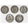 Image 2 : Lot of five Mexico City, Mexico, bust 1/2R: 1781FF, 1782FF, 1788FM, 1799FM, 1800FM.