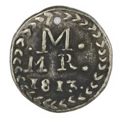 Oaxaca (Morelos / SUD), Mexico, cast silver 1/2 real, 1813, NGC XF details / holed, ex-Hubbard.