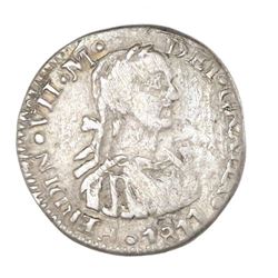 Zacatecas, Mexico, 1/2 real, Ferdinand VII, 1811, NGC VF 25.