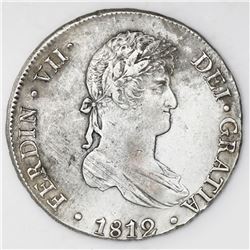 Lima, Peru, bust 8 reales, Ferdinand VII, 1812JP.