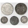 Image 2 : Lot of five Lima, Peru, bust 2R (two), 1R (two) and 1/2R (one), various kings and dates.