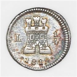 Lima, Peru, 1/4 real, 1819.