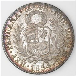 Lima, Peru, 4 reales, 1854MB.