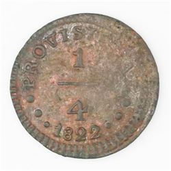 Lot of two Lima, Peru, 1/4 real: copper, 1822; silver, 1836/5.
