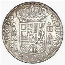 Lot of three Spain milled minors: Madrid, 2 reales "pistareen," Louis I, 1724A; Cuenca, 1 real, Phil