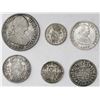 Image 1 : Lot of six milled Spanish and Spanish colonial minors (pillars, busts and "pistareens"), various min