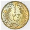 Image 2 : Tunisia, aluminum-bronze 1 franc, AH1340 / 1921, Muhammad V al-Nasir Bey, NGC MS 66.