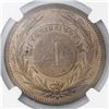 Image 2 : Uruguay (struck at the Heaton mint, Birmingham, England), copper 4 centesimos, 1869-H, NGC MS 63 RB.