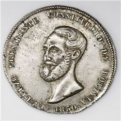 Potosi, Bolivia, silver "4 soles" proclamation medal, 1850, President Belzu.