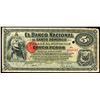 Image 1 : Santo Domingo, Dominican Republic, Banco Nacional, 5 pesos, no date (1889), series E, serial 203855.