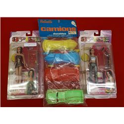 2 SPICE GIRL DOLLS AND VINTAGE PLASTIC TOY CARS