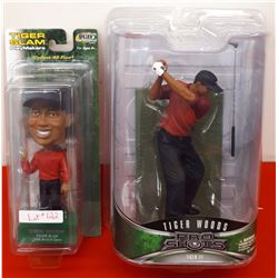 BOBBLE HEAD TIGER WOODS & TIGER WOODS PRO SHOTS FIGURE, BOTH IN BOX
