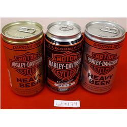 3 COLLECTIBLE HARLEY DAVIDSON BEER CANS