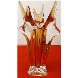 AMBER ART GLASS VASE