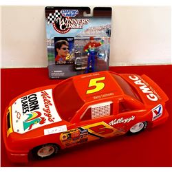 STARTING LINEUP WINNER'S CIRCLE FIGURE & PLASTIC #5 TERRY LABONTE CORN FLAKES TOY CAR