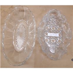 2 GLASS CANDY DISHES
