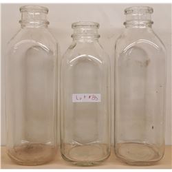 3 GLASS MILKBOTTLES