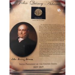 2008 John Adams dollar coin and stamp collection