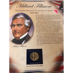 2010 Milard Fillmore dollar coin and stamp collection