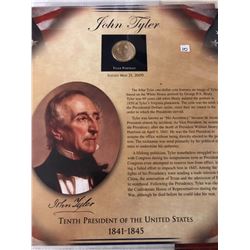 2009 John Tyler dollar coin and stamp collection