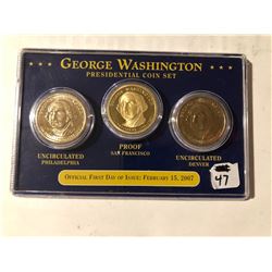 2007 George Washington presidential coin set 3 coin set