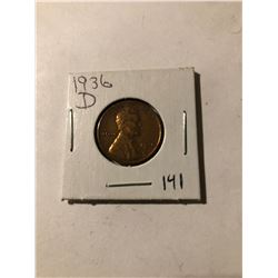 1936 D Wheat Penny AU
