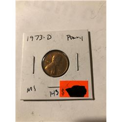1973 D lincoln Penny ms