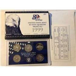 1999 United states mint 50 state quarters proof set