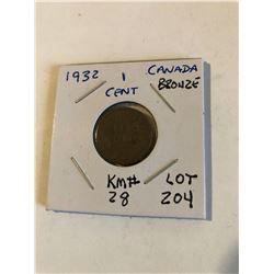 1932 Canada One Cent Nice Early Canadian Penny