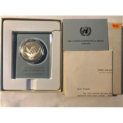 United Nations Sterling silver 1972 Peace Medal