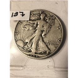 1944 S Walking Liberty Silver Half Dollar Nice Early US Coin