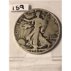 1942 S Walking Liberty Silver Half Dollar Nice Early US Coin