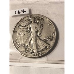 1942 P Walking Liberty Silver Half Dollar Nice Early US Coin