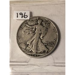 1942 S Walking Liberty Silver Half Dollar Nice Early US Coin