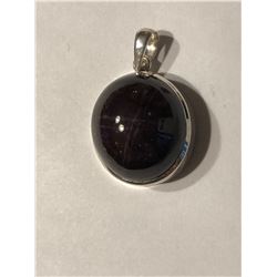 Extremely Rare HUGE STAR RUBY Sterling Silver Pendant from India 21.7 grams