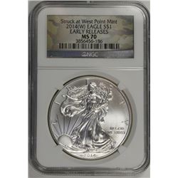 2014 (W) AMERICAN SILVER EAGLE NGC MS 70