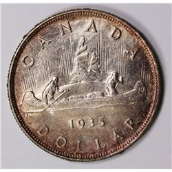 1935 CANADA SILVER DOLLAR GEM BU NICE!