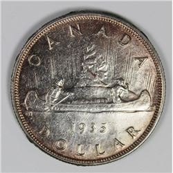 1935 CANADA SILVER DOLLAR CH BU