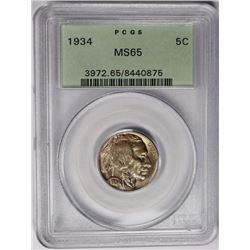 1934 BUFFALO NICKEL PCGS MS65