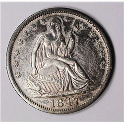 1847-O SEATED HALF DOLLAR CH AU SCARCE