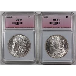 1888 & 1888-O MORGAN SILVER DOLLARS