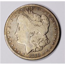 1893-CC MORGAN SILVER DOLLAR VG KEY COIN!