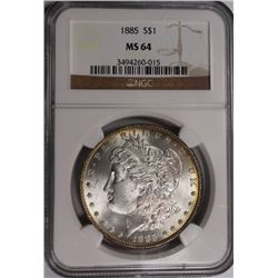 1885 MORGAN SILVER DOLLAR NGC MS 64