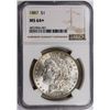 Image 1 : 1887 MORGAN SILVER DOLLAR NGC MS64+ WHITE