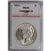 Image 1 : 1926-D PEACE SILVER DOLLAR CCGS GRADED GEM BU