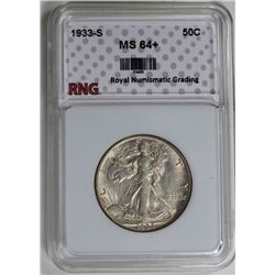 1933-S WALKING LIBERTY HALF DOLLAR RNG GEM BU