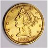 Image 1 : 1905 $5 GOLD AU/UNC NICE
